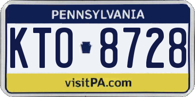 PA license plate KTO8728