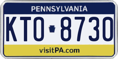 PA license plate KTO8730