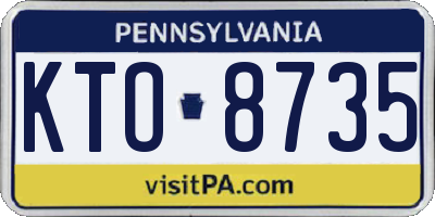 PA license plate KTO8735