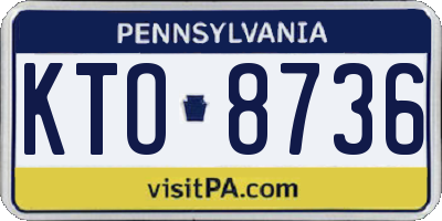PA license plate KTO8736
