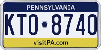PA license plate KTO8740