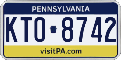 PA license plate KTO8742