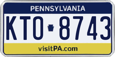 PA license plate KTO8743