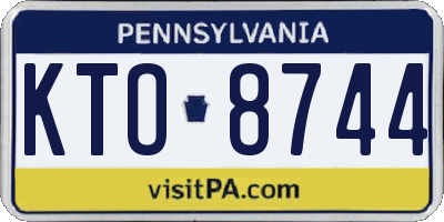 PA license plate KTO8744