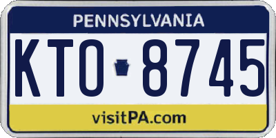 PA license plate KTO8745