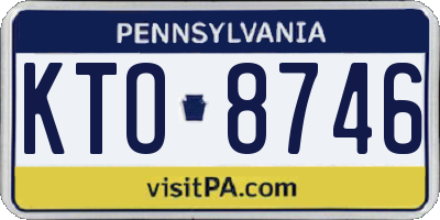PA license plate KTO8746