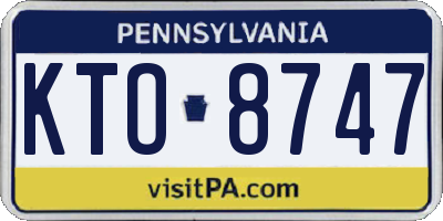 PA license plate KTO8747