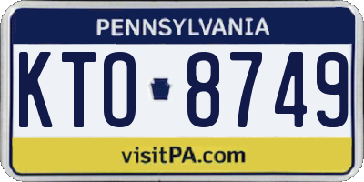 PA license plate KTO8749