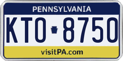 PA license plate KTO8750