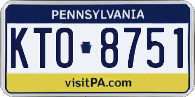 PA license plate KTO8751