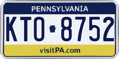 PA license plate KTO8752