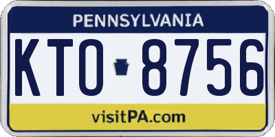 PA license plate KTO8756