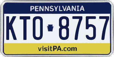 PA license plate KTO8757