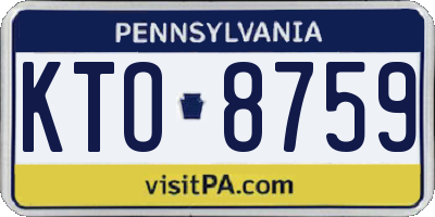 PA license plate KTO8759