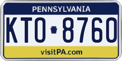 PA license plate KTO8760