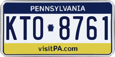 PA license plate KTO8761