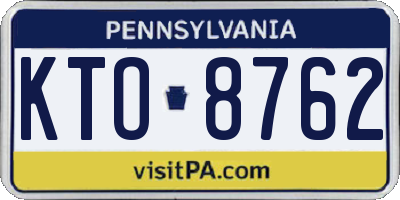 PA license plate KTO8762
