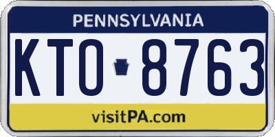 PA license plate KTO8763