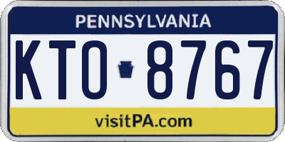 PA license plate KTO8767