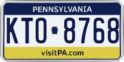 PA license plate KTO8768