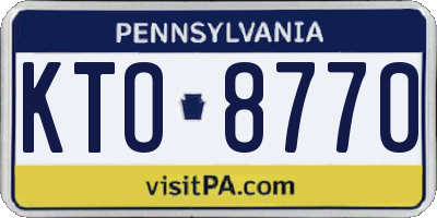 PA license plate KTO8770