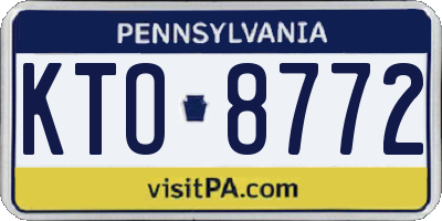 PA license plate KTO8772