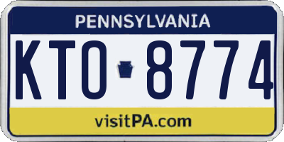 PA license plate KTO8774