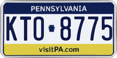 PA license plate KTO8775