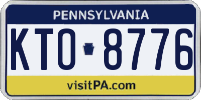 PA license plate KTO8776