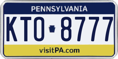 PA license plate KTO8777