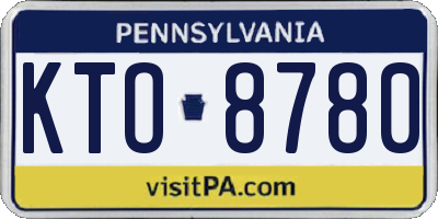 PA license plate KTO8780