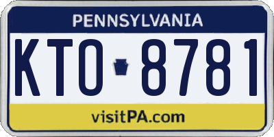 PA license plate KTO8781