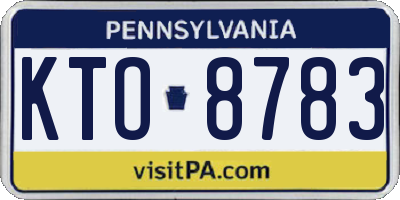 PA license plate KTO8783