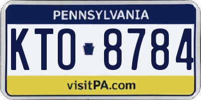 PA license plate KTO8784