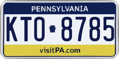 PA license plate KTO8785