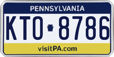 PA license plate KTO8786