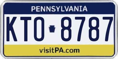 PA license plate KTO8787