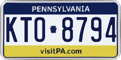 PA license plate KTO8794