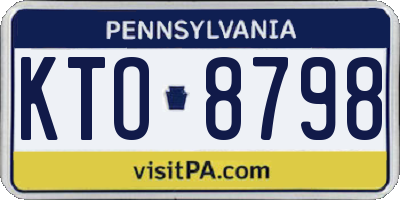 PA license plate KTO8798