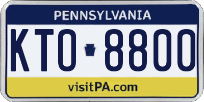 PA license plate KTO8800