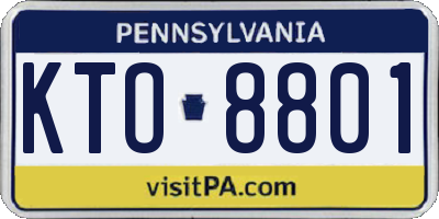 PA license plate KTO8801