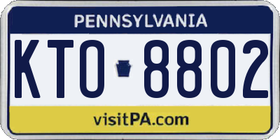 PA license plate KTO8802