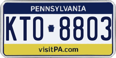 PA license plate KTO8803