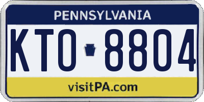 PA license plate KTO8804