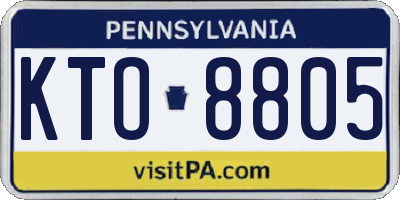PA license plate KTO8805