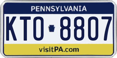 PA license plate KTO8807