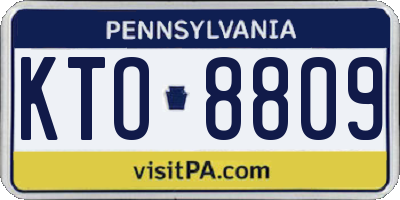 PA license plate KTO8809