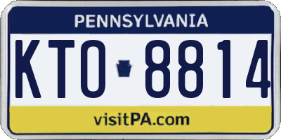 PA license plate KTO8814