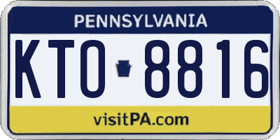 PA license plate KTO8816