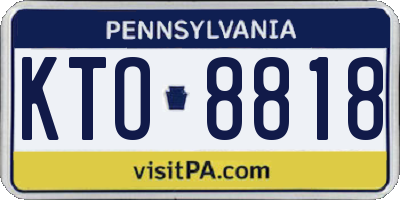 PA license plate KTO8818